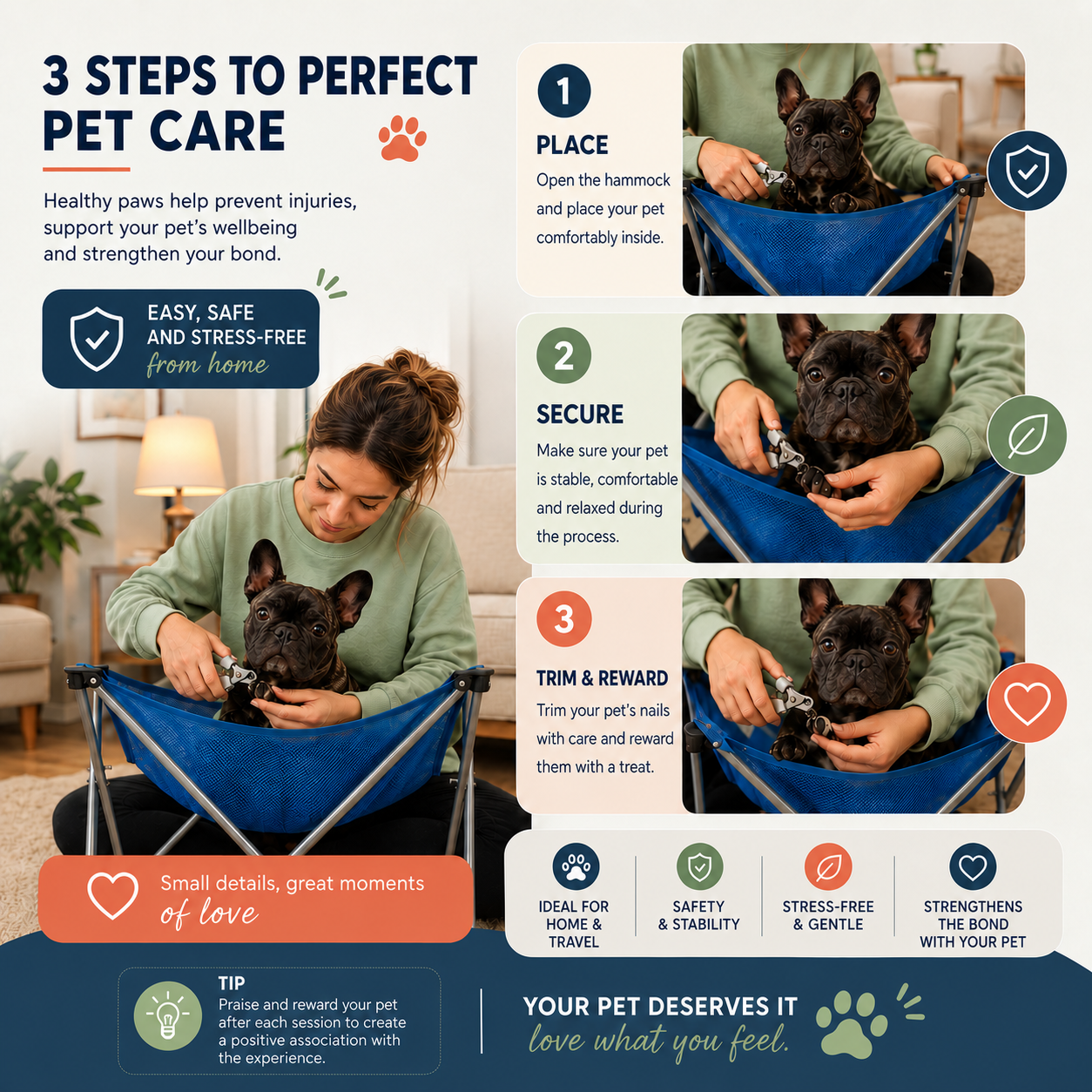 Support for grooming your pets